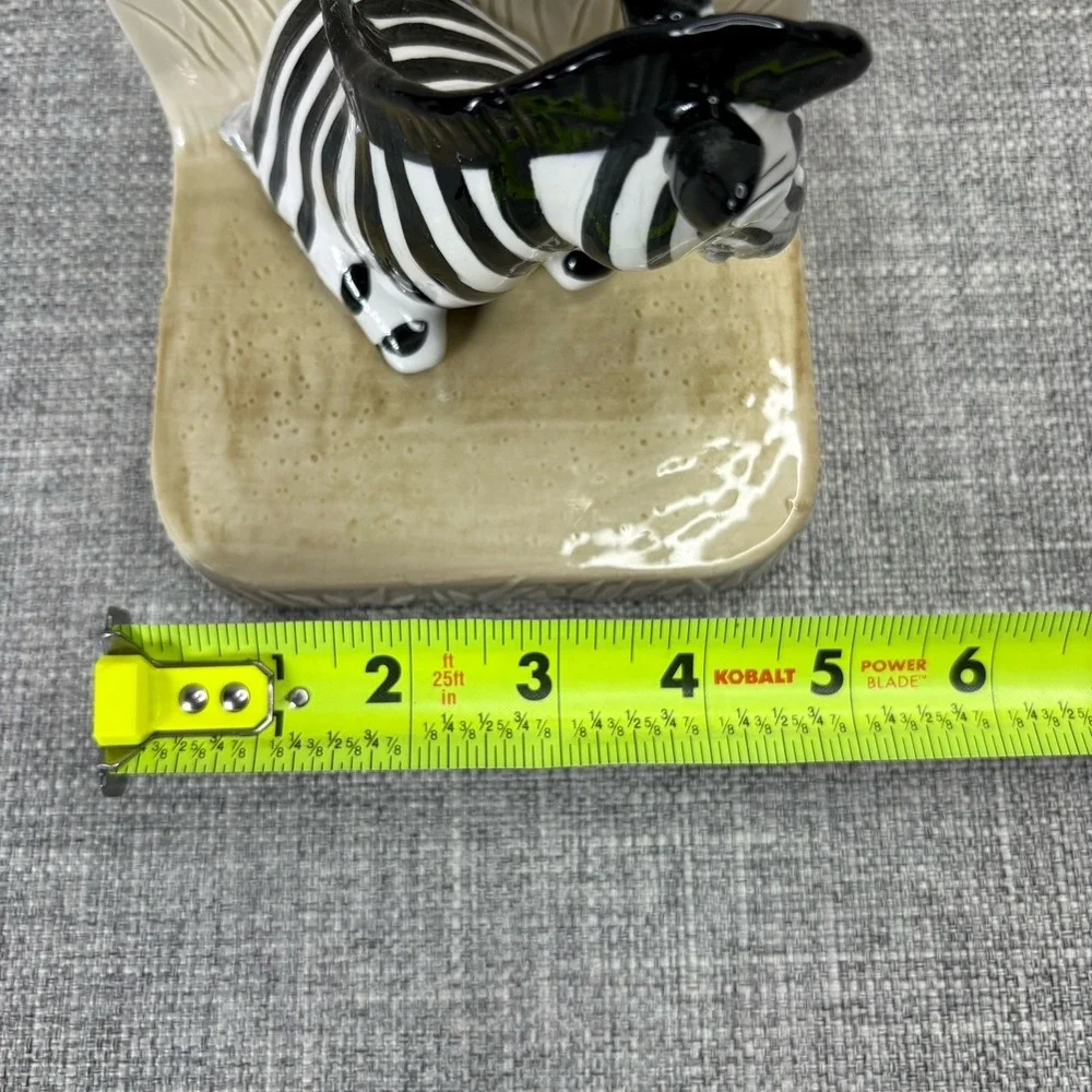 Vintage Quon-Quon Japan Ceramic Zebra Single Bookend Safari Decor 1980s‎ MCMLXXX